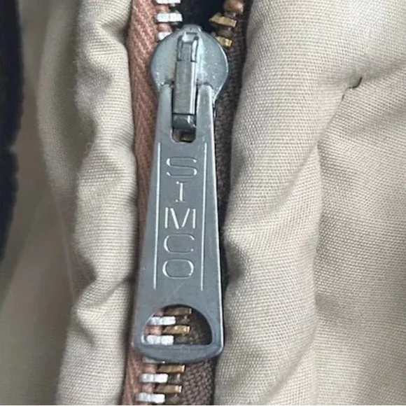 Vintage Fur Lined Simco Zip Orange Medium Bomber Jacket Hood Converts To Collar - Picture 3 of 10